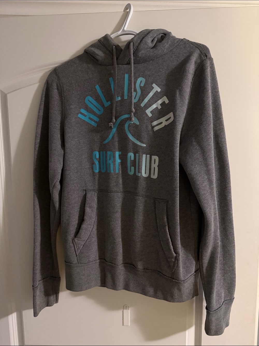 Hollister Gray Hoodie with Blue Surf Club Logo